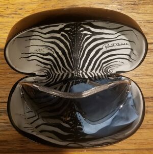 Roberto Cavalli Black and White Zebra Eyewear Set with Clear Rimless Sunglasses